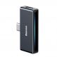 Baseus USB-C Male + 3.5mm Female Adapter L57 - пасивен адаптер USB-C към 3.5 мм. аудио изход и USB-C изход за устройства с USB-C порт (черен) 3