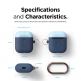 Elago Airpods Duo Hang Silicone Case - силиконов калъф за Apple Airpods 2 with Wireless Charging Case (тъмносин-светлосин) 6