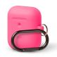 Elago Airpods Silicone Hang Case - силиконов калъф с карабинер за Apple Airpods 2 with Wireless Charging Case (розов-фосфор) 1