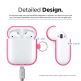 Elago Airpods Silicone Hang Case - силиконов калъф с карабинер за Apple Airpods 2 with Wireless Charging Case (розов-фосфор) 6