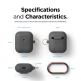 Elago Airpods Silicone Hang Case - силиконов калъф с карабинер за Apple Airpods 2 with Wireless Charging Case (тъмносив) 4