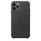 Apple iPhone Leather Case - оригинален кожен кейс (естествена кожа) за iPhone 11 Pro Max (черен) 1