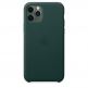 Apple iPhone Leather Case - оригинален кожен кейс (естествена кожа) за iPhone 11 Pro (зелен) 2