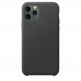 Apple iPhone Leather Case - оригинален кожен кейс (естествена кожа) за iPhone 11 Pro (черен) 2
