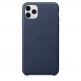 Apple iPhone Leather Case - оригинален кожен кейс (естествена кожа) за iPhone 11 Pro (тъмносин) 2