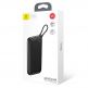 Baseus Powerful QC 3.0 Powerbank 20000 mAh - външна батерия с два USB изхода и USB-C порт и с технология за бързо зареждане (черен) 8