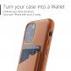Mujjo Leather Wallet Case - кожен (естествена кожа) кейс с джоб за кредитна карта за iPhone 11 Pro (кафяв) 3