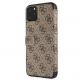 Guess Booktype Case - дизайнерски кожен калъф, тип портфейл за iPhone 11 Pro Max (кафяв) 3