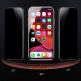 Baseus Privacy 3D Tempered Glass (0.23mm) - калено стъклено защитно покритие с извити ръбове и определен ъгъл на виждане за целия дисплея на iPhone 11, iPhone XR (черен-прозрачен) (2 броя) 4