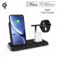 Zens Aluminium Stand + Apple Watch + Dock - док станция и поставка за безжично зареждане на Qi устройства, Apple Watch и Apple AirPods (черен) 1
