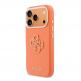 Дизайнерски кожен кейс с MagSafe за iPhone 17 Pro - Guess PU Saffiano Resin Logo MagSafe Case (оранжев) 1