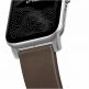 Nomad Strap Modern Slim Leather - кожена (естествена кожа) каишка за Apple Watch 38мм, 40мм (кафяв-сребрист) 3