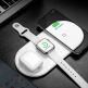 Baseus 3in1 Wireless Charger - тройна поставка (пад) с Fast Charge технология за безжично зареждане за Qi съвместими устройства, Apple Watch и Apple Airpods (черен) 6