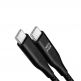 Здрав кабел с въжена оплетка и бързо зареждане за устройства с USB-C порт - Neofier Braided USB-C to USB-C Fast Charging Cable 60W (100 см) (черен)