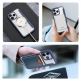 Удароустойчив хибриден кожен кейс с отделение за карти и MagSafe за iPhone 15 Pro Max - Dux Ducis Skin X Pro Magnetic Wallet Case (син-прозрачен) 4