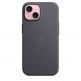 Оригинален текстилен кейс с MagSafe за iPhone 15 Plus (черен)  - Apple iPhone FineWoven Case with MagSafe 2