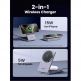 Двойна поставка (пад) за безжично зареждане за iPhone с Magsafe и AirPods - Ugreen Qi2 MagSafe 2-in-1 Inductive Charger 20W (тъмносив) 2