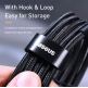 Baseus Cafule USB-C to USB-C Cable PD 2.0 100W - кабел с въжена оплетка и бързо зареждане за устройства с USB-C порт (200 см) (черен-червен) 1