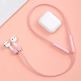 Baseus AirPods Silicone Hanging Sleeve - тънко силиконово въженце за безжични слушалки Apple Airpods & Apple Airpods 2 (розов) 2