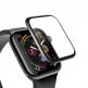 Baseus Full Screen Curved Tempered Glass - калено стъклено защитно покритие с извити ръбове за дисплея на Apple Watch Series 5/4 (40mm) (черен-прозрачен) 3