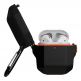 Urban Armor Gear HardCase - водо и удароустойчив силиконов (TPU) кейс с карабинер за Apple Airpods (черен-оранжев) 2