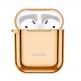 Baseus Shining Hook Silica Gel Case - силиконов калъф за Apple Airpods & Apple Airpods 2 (златист) 2