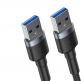 Baseus Cafule USB-А 3.0 Male to USB-А 3.0 Male USB Cable - USB кабел (мъжко-мъжко) с въжена оплетка (100 см) (тъмносив) 7