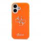 Хибриден удароустойчив кейс за iPhone 17 - Guess IML 4G Script Metal Logo Case (оранжев) 2