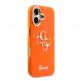 Хибриден удароустойчив кейс за iPhone 17 - Guess IML 4G Script Metal Logo Case (оранжев) 3