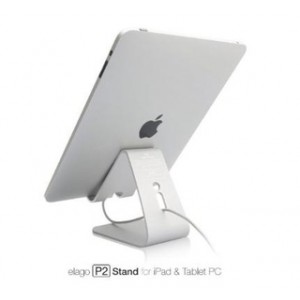 Elago P2 Stand - дизайнерска алуминиева поставка за iPad и таблети (сребриста)