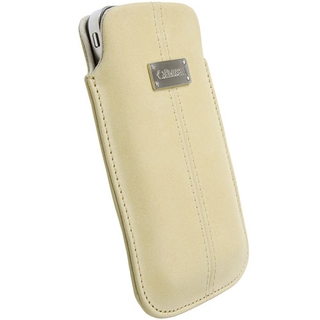 Krusell Luna Pouch XXL Nubuck - кожен калъф за HTC Sensation, Galaxy S2, LG Optimus, Nokia Lumia, HTC Desire 500, Moto G и др. (бежов)