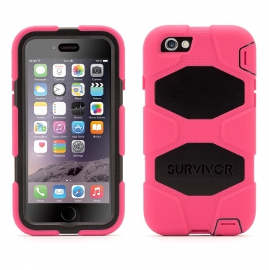 Griffin Survivor All-Terrain Extreme-Duty Case - защита от най-висок клас за iPhone 6, iPhone 6S (розов-черен)