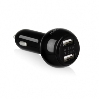 Macally 24Watt Dual Port USB Car Charger - зарядно за кола с два USB изхода за мобилни устройства