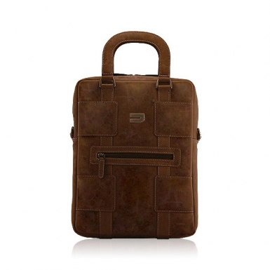 Urbano Pro Slim V Leather Laptop Bag - кожена чанта (естествена кожа) за MacBook Pro 15 и лаптопи до 15 ин. (светлокафява)