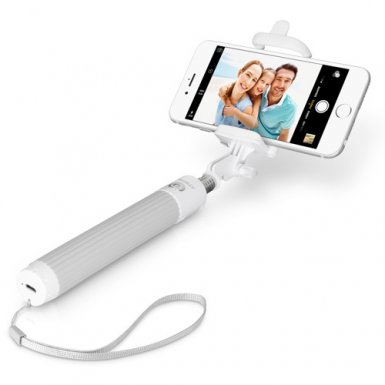 Macally Monopod Selfie Stick - безжичен селфи стик с Bluetooth бутон за снимки за мобилни телефони с Android и iOS