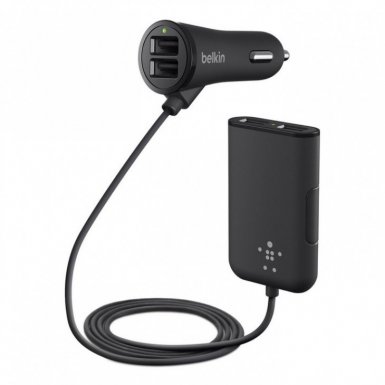Belkin Road Rockster Car Charger - зарядно за кола с 4 USB порта за смартфони, таблети и мобилни устройства (черен)