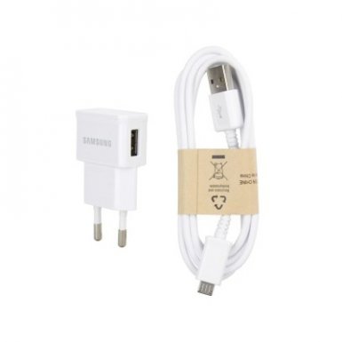 Samsung Travel Charger ETA0U81EWE - захранване за ел. мрежа и microUSB кабел за Samsung мобилни устройства (бял) (bulk)