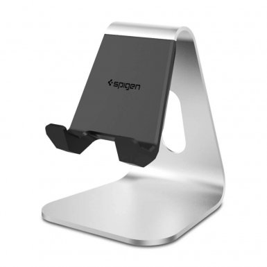 Spigen S310 Mobile Stand - дизайнерска алуминиева поставка за мобилни телефони и таблети (сребрист)