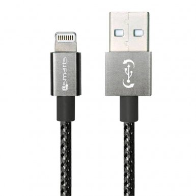 4smarts MFI RapidCord FlipPlug Lightning Data Cable 15cm - сертифициран lightning кабел (15 см.) за iPhone, iPad и iPod с Lightning вход (сив)