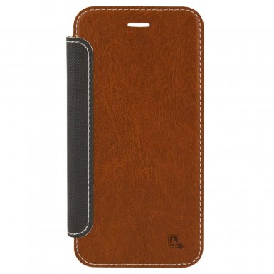 4smarts NOORD Book - кожен кейс с прозрачна задна част за iPhone 6, iPhone 6S (кафяв)