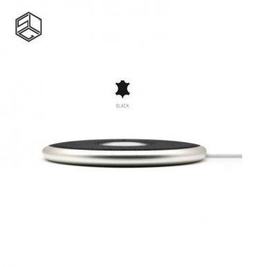 SLG D6 Flat Charging Station - настолна алуминиева поставка с кожено покритие за Apple Watch (черен)