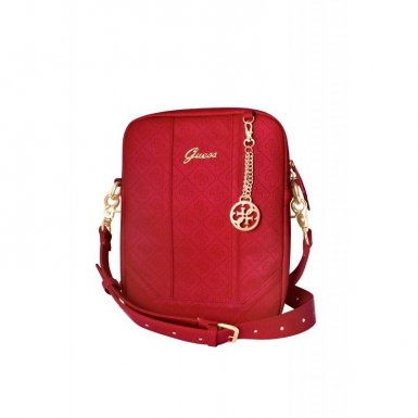 Guess Scarlet Universal Bag - кожена дамска чанта за iPad и таблети до 10 инча (червен)