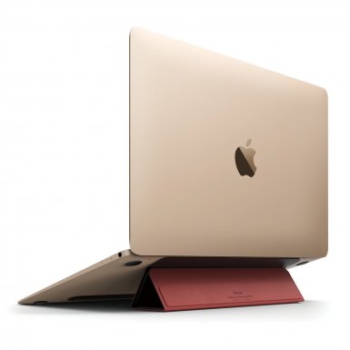 Elago Flip Stand - микрофибърна подложка и поставка за MacBook (черен-червен)