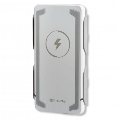 4smarts Hover Wireless Charging Power Bank Qi - външна батерия 6000mAh и поставка (пад) за безжично захранване за QI съвместими устройства (сив-бял)