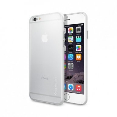 Spigen AirSkin Case - качествен ултратънък (0.4 mm) кейс за iPhone 6 (прозрачен-мат)