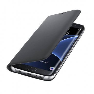 Samsung Flip Cover EF-WG930PBEGWW - оригинален кожен кейс за Samsung Galaxy S7 (черен)