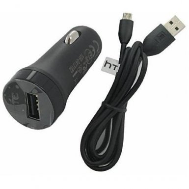 HTC CC C600 Car Charger - зарядно за кола с 10W (2A) USB изход и microUSB кабел за таблети и смартфони
