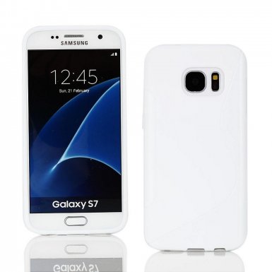 S-Line Cover Case - силиконов (TPU) калъф за Samsung Galaxy S7 (бял)