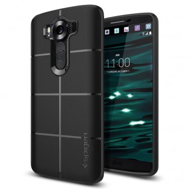 Spigen Rugged Armor Case - термополиуретанов кейс с най-висока степен на защита за LG V10 (черен)