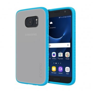 Incipio Octane Case - удароустойчив хибриден кейс за Samsung Galaxy S7 (прозрачен-син)